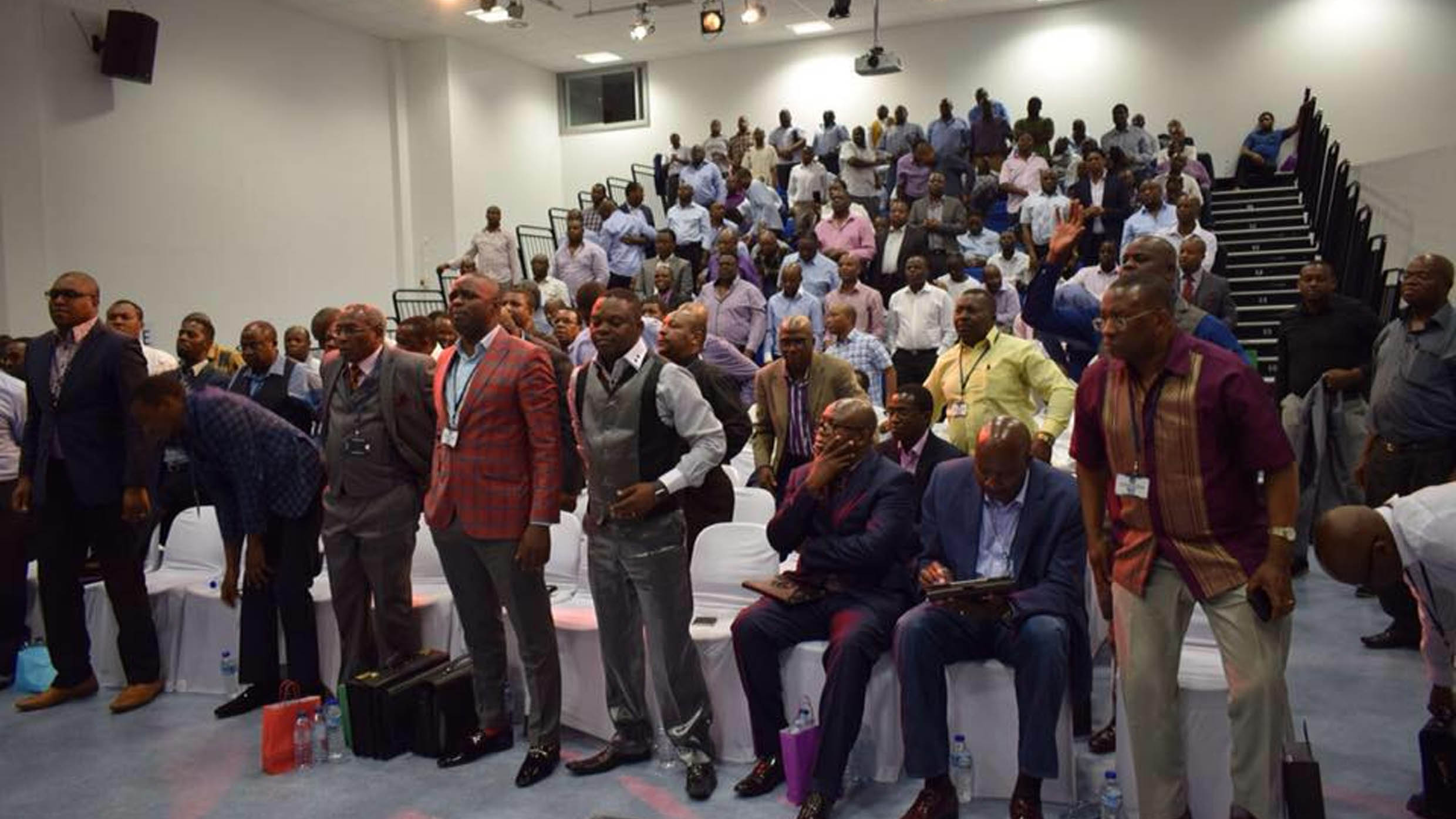 Church congregation assembled
